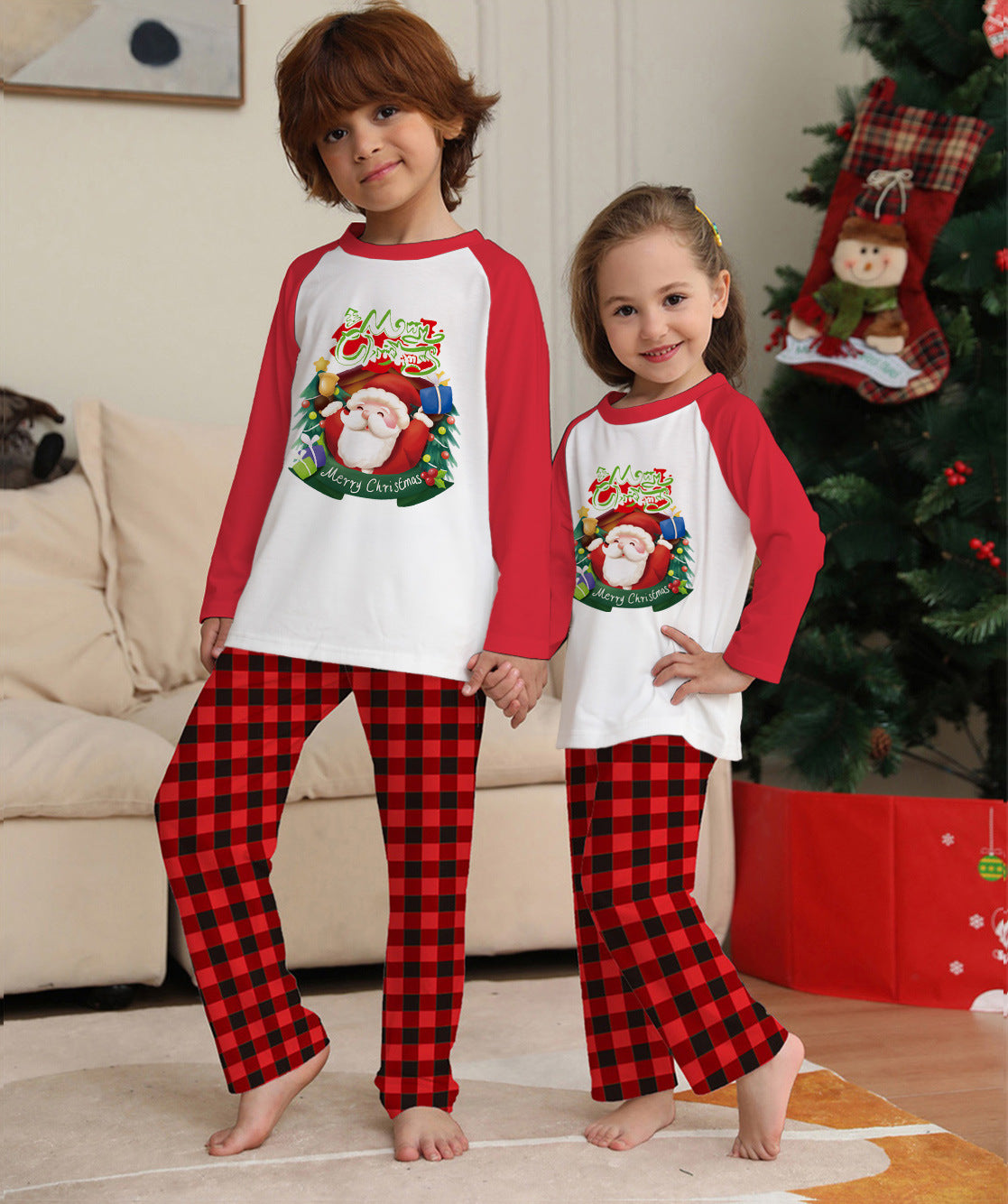 Red Plaid Matching Family Pajamas - For your Dog Too!